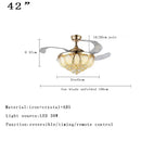 DecorBites™ Crystal Ceiling Fan Light Remote Chandelier Bedroom Living Room