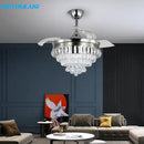 Decorbites crystal ceiling fan with led light for living room