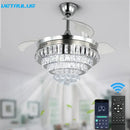 Decorbites crystal ceiling fan with led light for living room