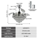 Decorbites crystal ceiling fan with led light for living room