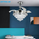 Decorbites crystal ceiling fan with led light for living room