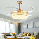 DecorBites™ Crystal Ceiling Fans with LED Light & Remote Control, Gold Finish