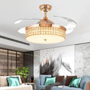 DecorBites™ Crystal Ceiling Fans with LED Light & Remote Control, Gold Finish
