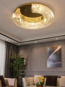 Luxury gold tiered crystal ceiling lamp living room chandelier