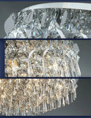 Luxury modern black crystal ceiling lamp for living room indoor light