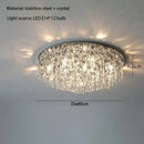 Luxury modern black crystal ceiling lamp for living room indoor light