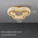 Luxury gold crystal ceiling lamp for living room