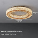 Luxury gold crystal ceiling lamp for living room