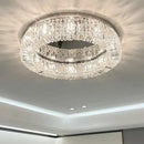 Modern double ring crystal ceiling lamp living room light
