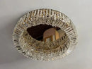 Modern double ring crystal ceiling lamp living room light