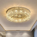 Modern double ring crystal ceiling lamp living room light