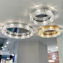 Modern double ring crystal ceiling lamp living room light