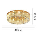 Modern double ring crystal ceiling lamp living room light