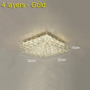 Modern geometric clear crystal ceiling lamp for living room