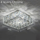 Modern geometric clear crystal ceiling lamp for living room