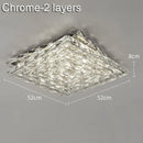 Modern geometric clear crystal ceiling lamp for living room