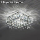 Modern geometric clear crystal ceiling lamp for living room