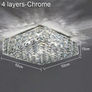 Modern geometric clear crystal ceiling lamp for living room