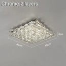 Modern geometric clear crystal ceiling lamp for living room