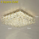 Modern geometric clear crystal ceiling lamp for living room