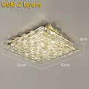 Modern geometric clear crystal ceiling lamp for living room