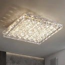 Modern geometric clear crystal ceiling lamp for living room