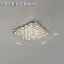 Modern geometric clear crystal ceiling lamp for living room