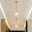 Modern gold crystal ceiling lamp for hallway and aisle decor