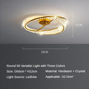 Modern gold ring crystal ceiling lamp dining room led light