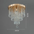 Elegant golden crystal ceiling light dining room teardrop chandelier