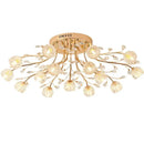 Modern gold crystal ceiling light living room branch fixture