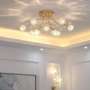 Modern gold crystal ceiling light living room branch fixture