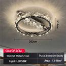 Modern chrome crystal ceiling light for living room led warmth