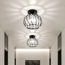 Modern black metal and crystal ceiling light bedroom lamp
