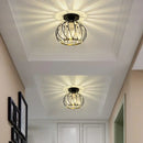 Modern black metal and crystal ceiling light bedroom lamp