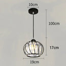 Modern black metal and crystal ceiling light bedroom lamp