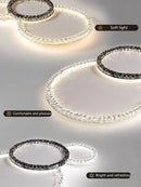 Modern 3 ring crystal ceiling lights led chandelier living room