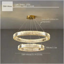 Luxury gold double ring crystal ceiling pendant chandelier dining room