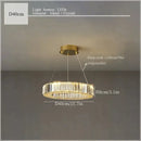Luxury gold double ring crystal ceiling pendant chandelier dining room
