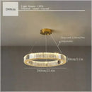 Luxury gold double ring crystal ceiling pendant chandelier dining room