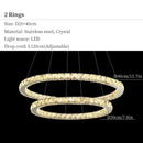 Modern gold multi ring crystal ceiling pendant light living room