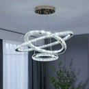Modern gold multi ring crystal ceiling pendant light living room
