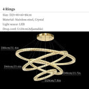 Modern gold multi ring crystal ceiling pendant light living room