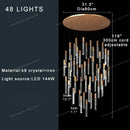Modern copper crystal ceiling pendant light – dining room geometric glass