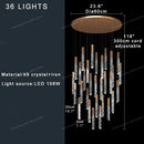 Modern copper crystal ceiling pendant light – dining room geometric glass