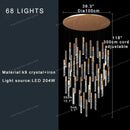 Modern copper crystal ceiling pendant light – dining room geometric glass