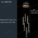 Modern copper crystal ceiling pendant light – dining room geometric glass