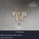 DecorBites™ Crystal Ceiling Pendant Lights for Dining Room, Luxury Designer Foyer Decor Lighting