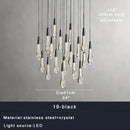 DecorBites™ Crystal Ceiling Pendant Lights for Dining Room, Luxury Designer Foyer Decor Lighting
