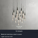 DecorBites™ Crystal Ceiling Pendant Lights for Dining Room, Luxury Designer Foyer Decor Lighting